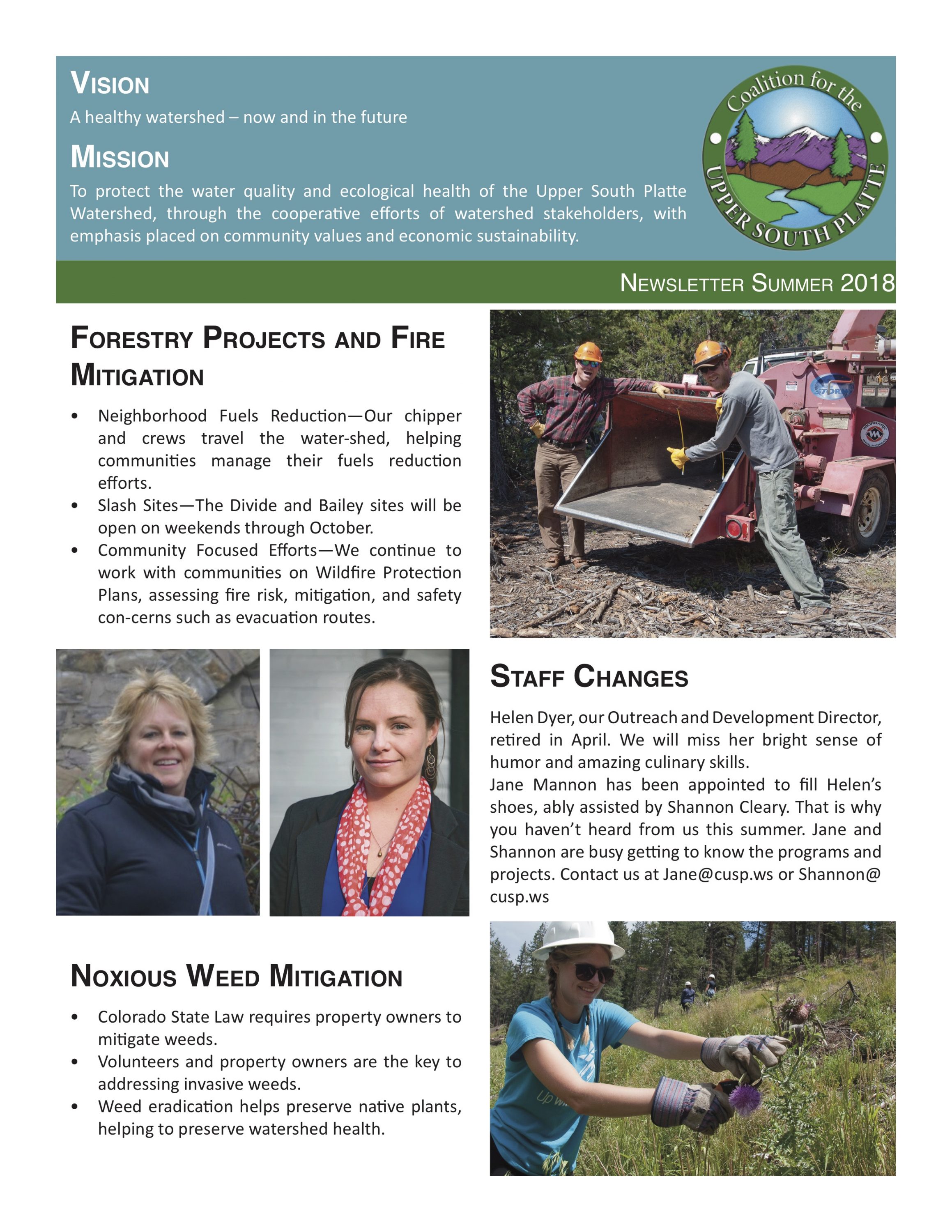 Newsletter second page- Summer 2018